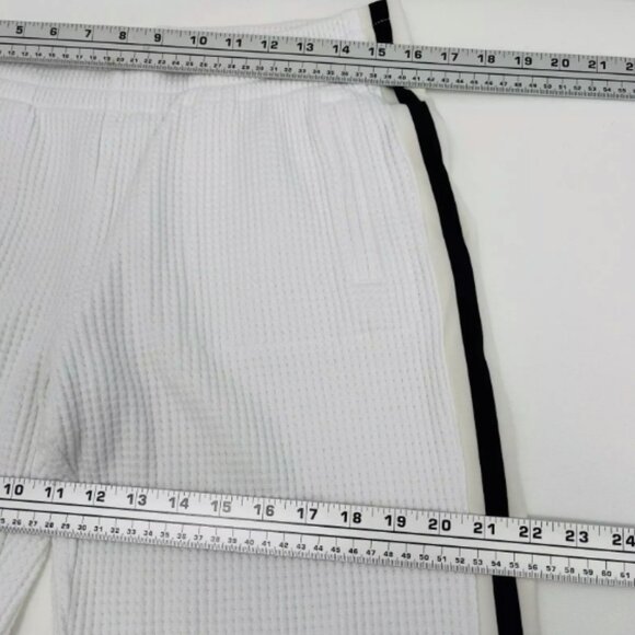 Norma Kamali White Waffle Knit Track Pants Side Stripe - Picture 12 of 15
